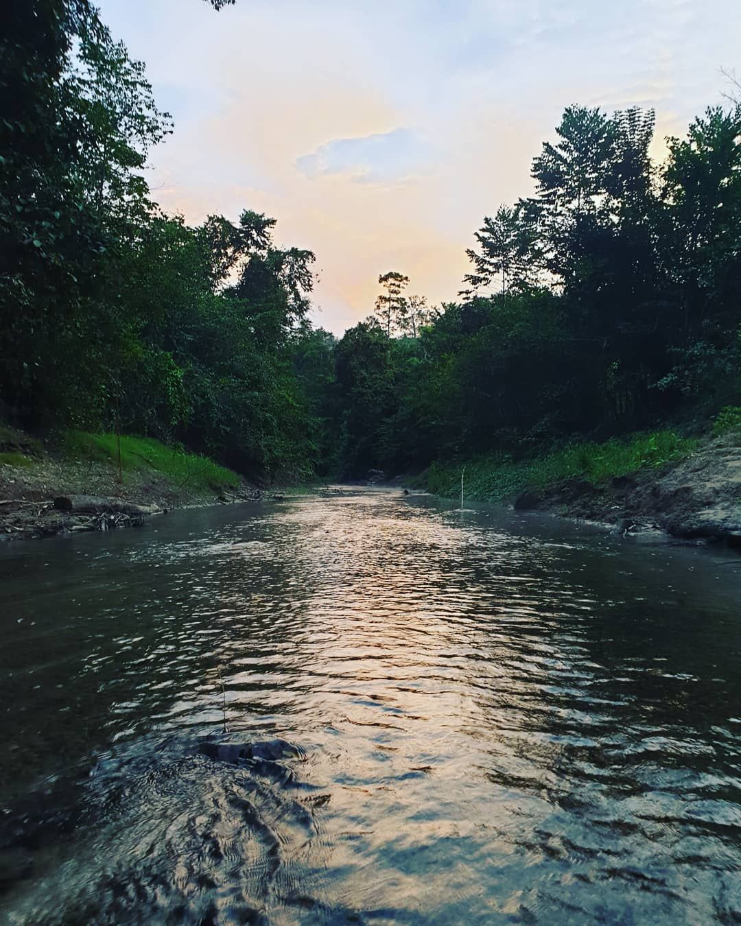 River at dusk, at Ampiri.