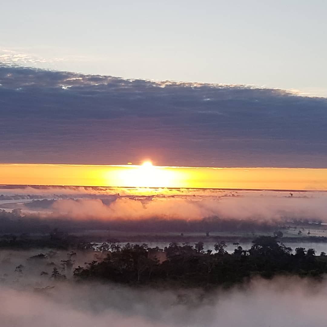Sunrise over mist, at Ampiri.