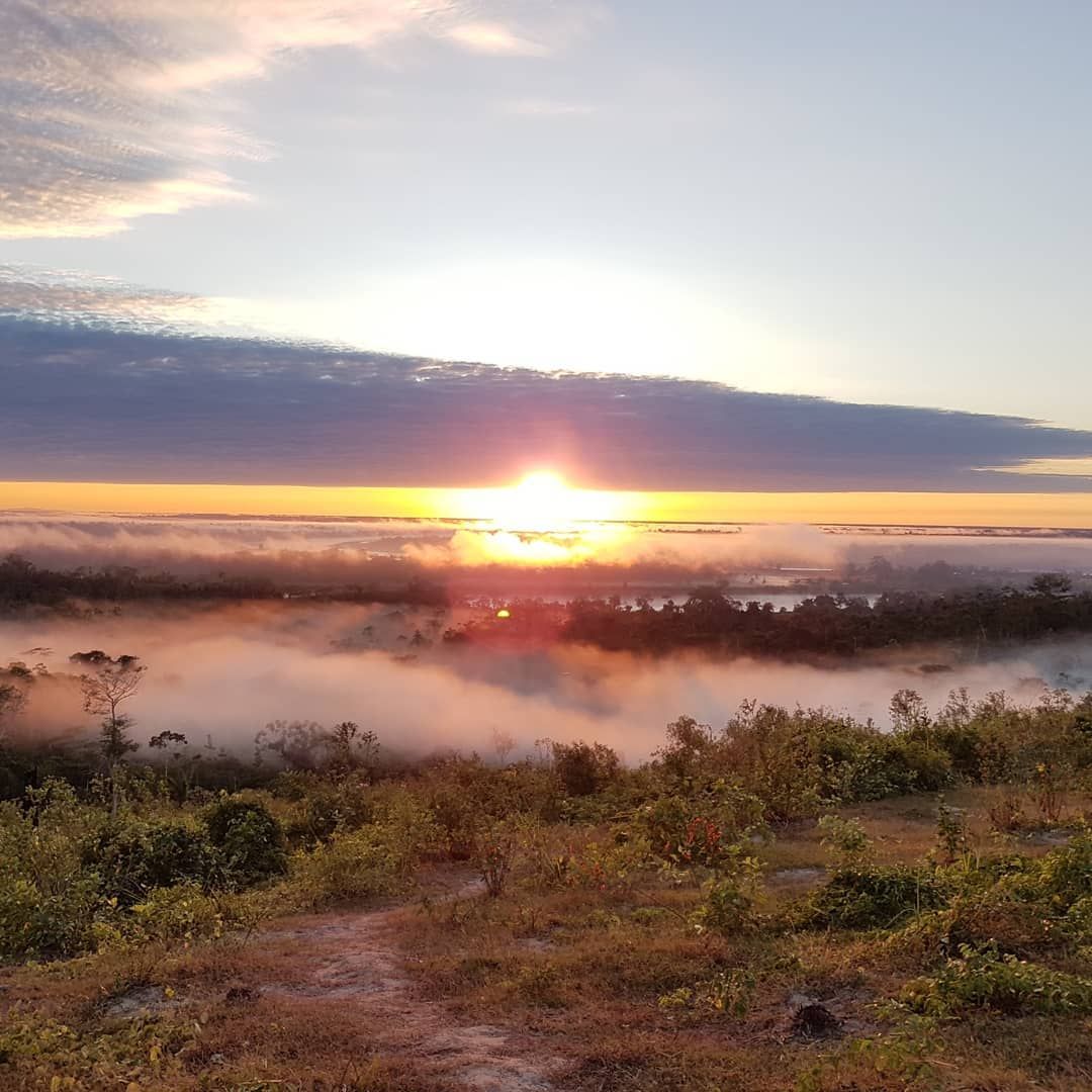 Sunrise over field, at Ampiri.