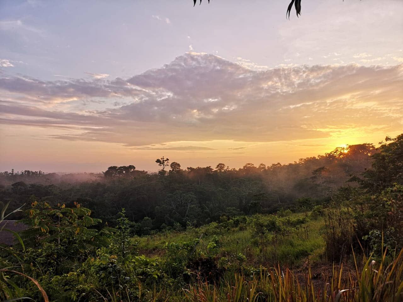 Sunset over hills, at Ampiri.