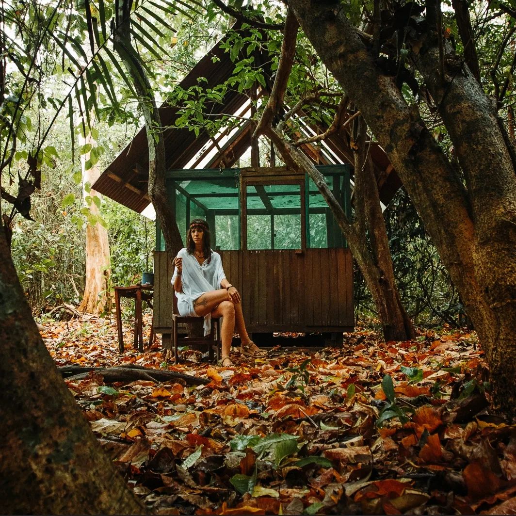 Hut in forest, at Ampiri.