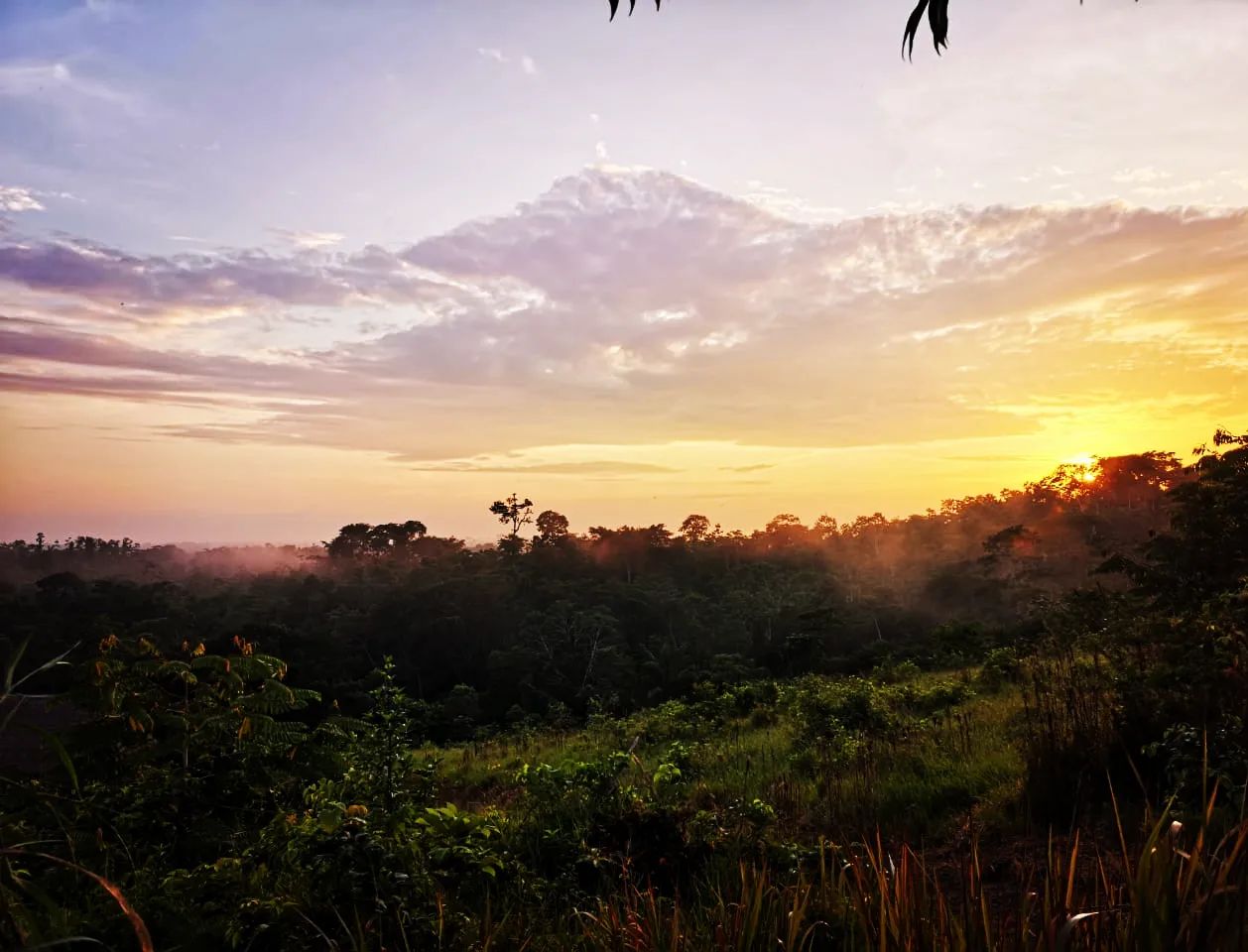 Sunset over hills, at Ampiri.