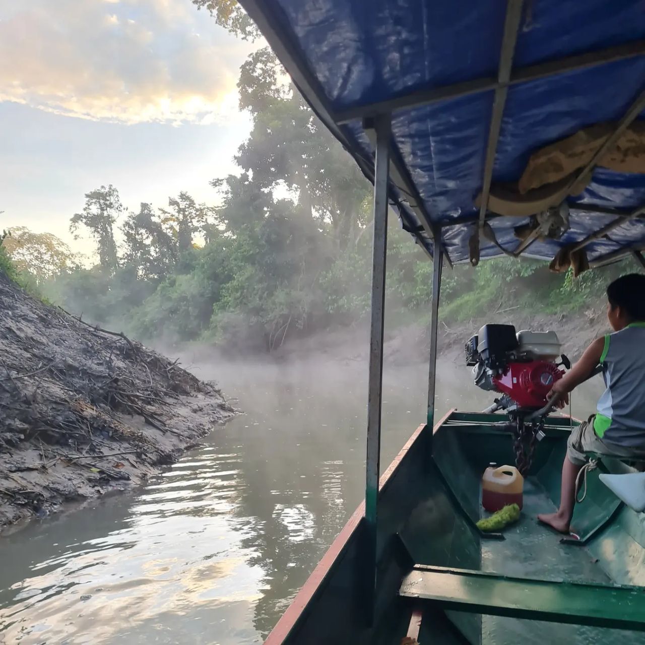 Boat on river, at Ampiri.
