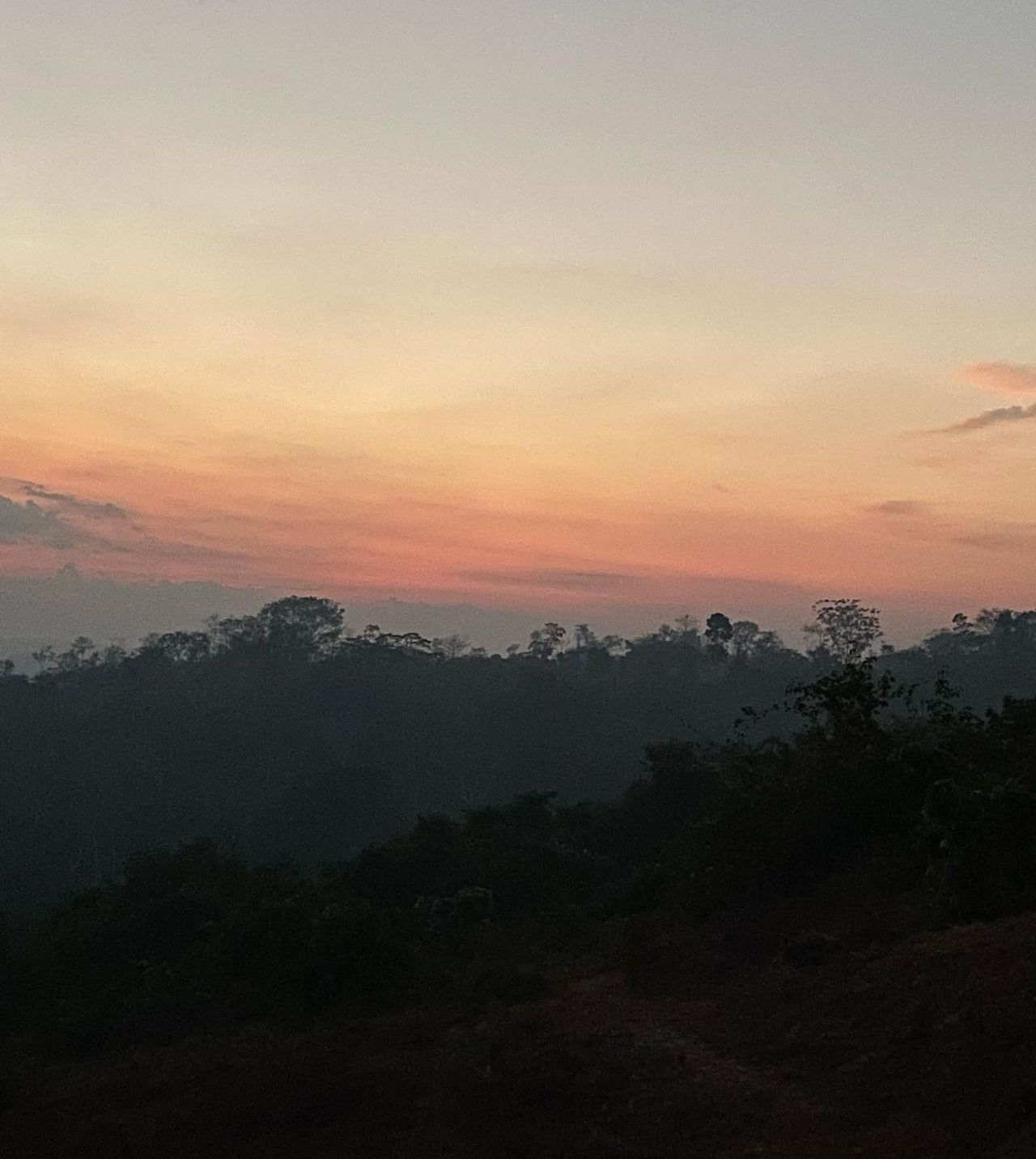 Sunset over forest, at Ampiri.