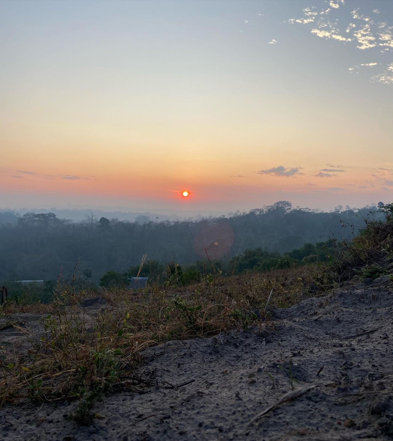 Sunset over hills, at Ampiri.