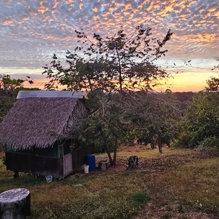 Hut at sunset, at Ampiri.