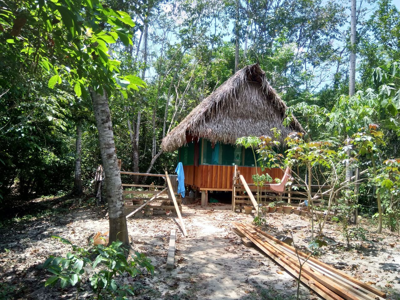 A dieting hut in the clearing.